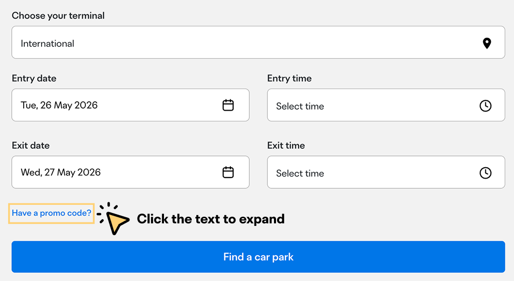 screenshot showing a mouse cursor clicking the text have a promo code